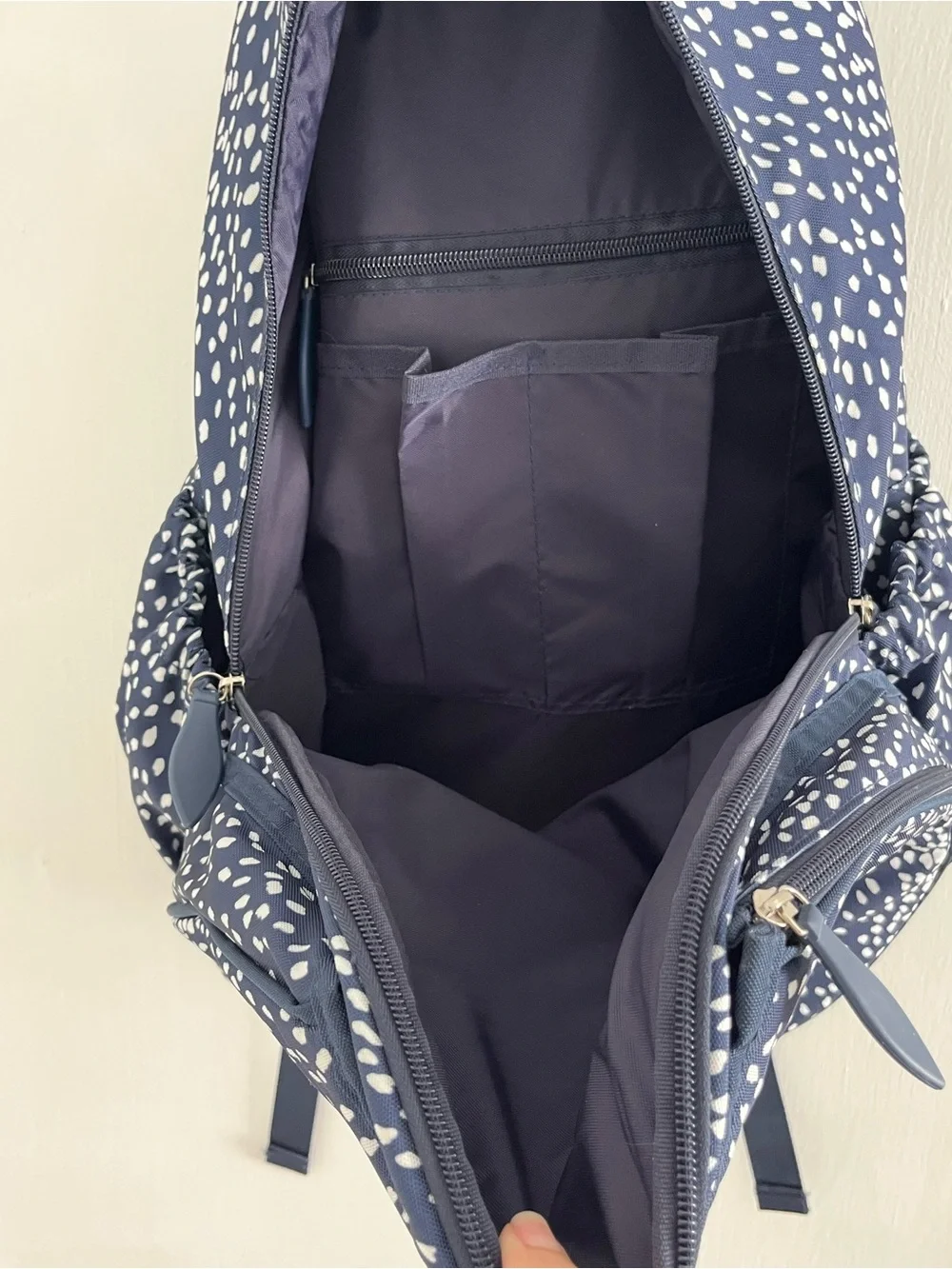 Ame & Lulu Navy Polka Dot Tennis Backpack